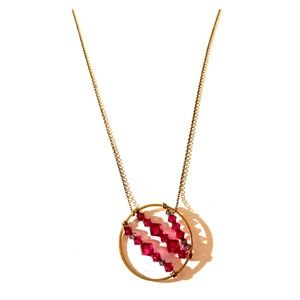 Pink Bead Pendant Necklace